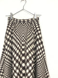 80’s French label wool pattern flare skirt