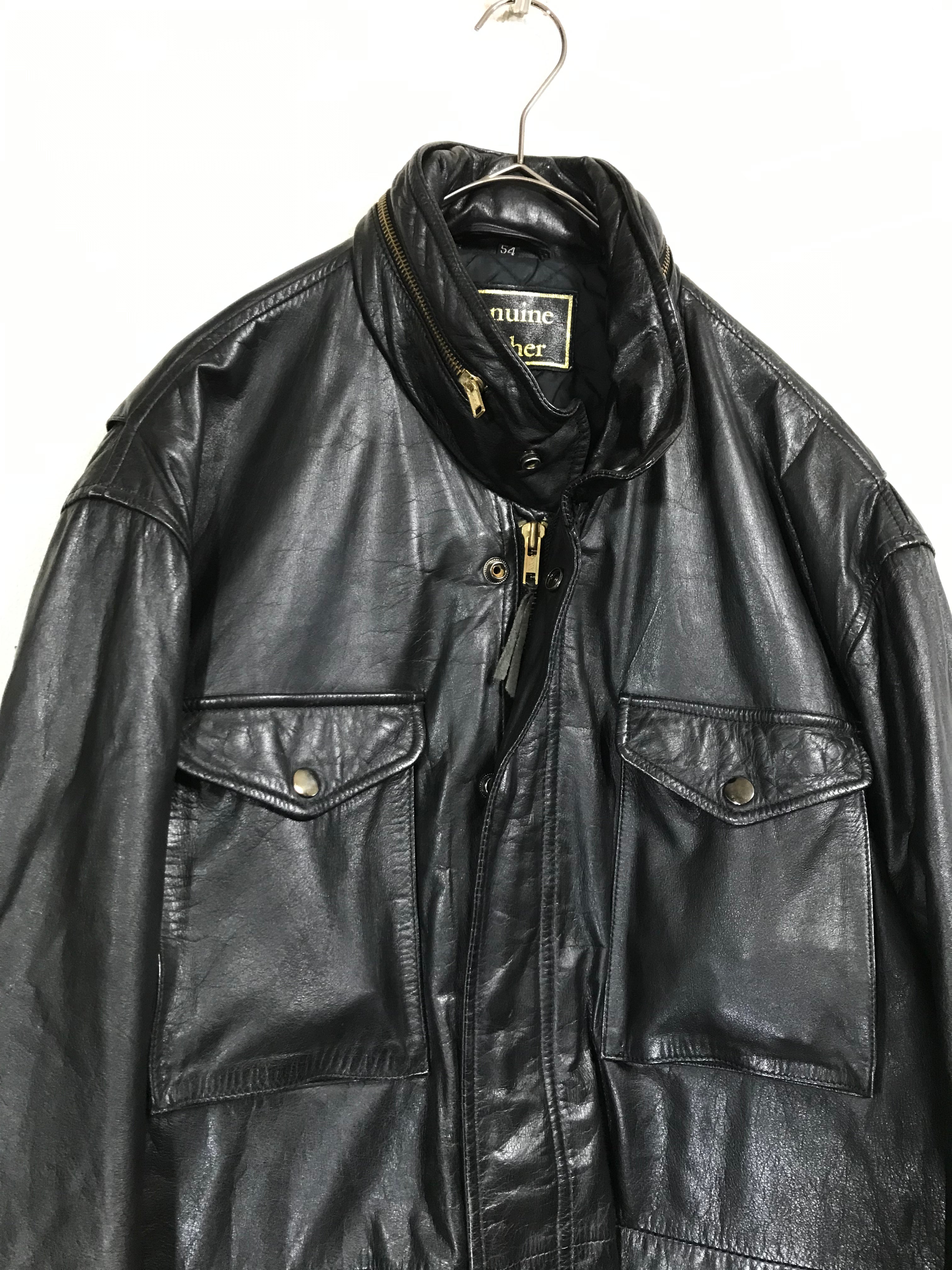 M65 type leather jacket